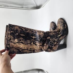 Flawless PAOLO textured snakeskin python boots leather  9.5